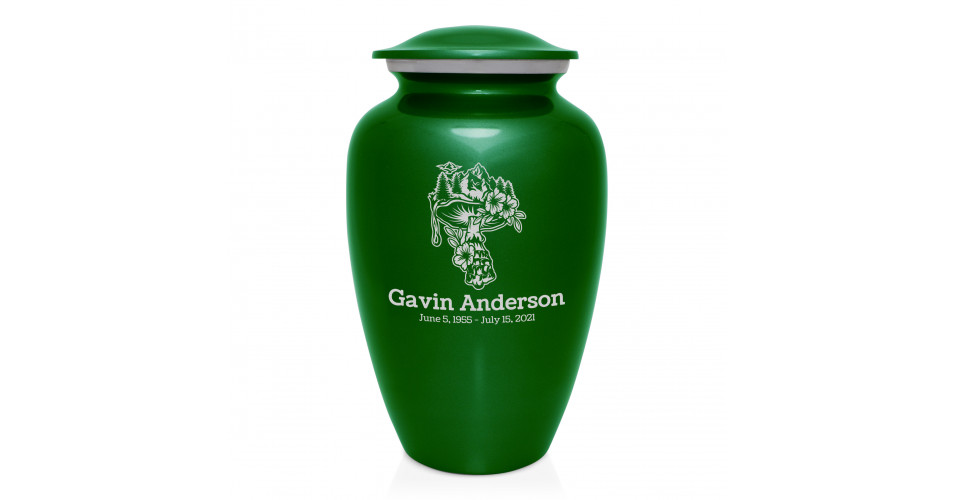 Mushroom Nature Cremation Urn Shamrock Green Green Meadow Memorials