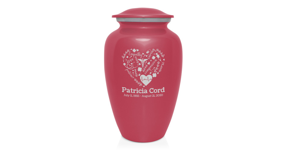 Nurse Cremation Urn Rose Pink Green Meadow Memorials