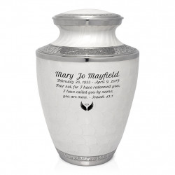 Radiant White Cremation Urn
