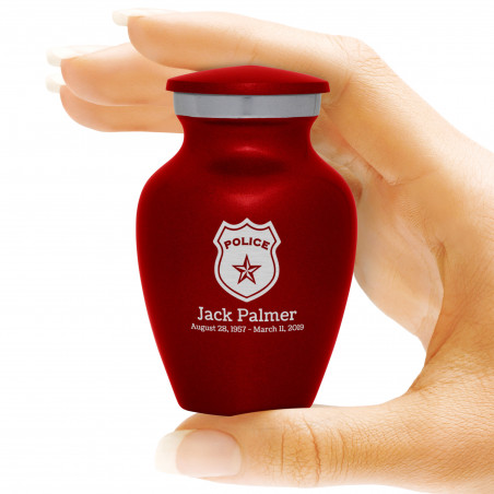 Police Keepsake Urn - Ruby Red