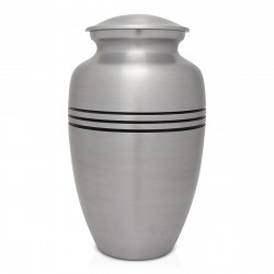 Gray Stripe Cremation Urn
