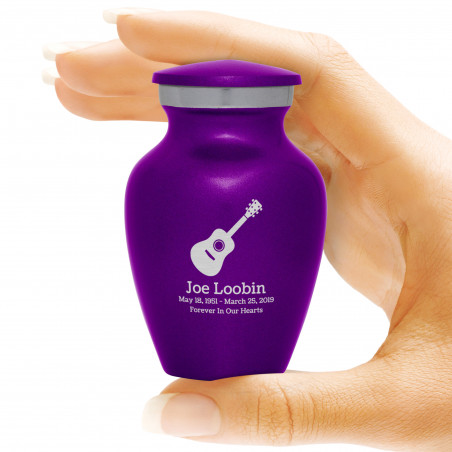 Acoustic Guitar Keepsake Urn - Purple Luster