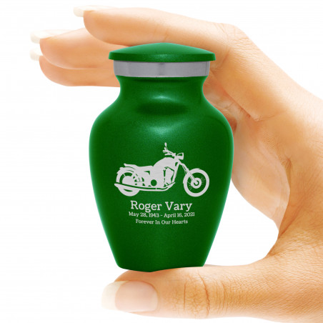 Motorcycle Keepsake Urn - Shamrock Green