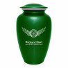 Winged Wheel Cremation Urn - Shamrock Green