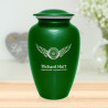 Winged Wheel Cremation Urn - Shamrock Green