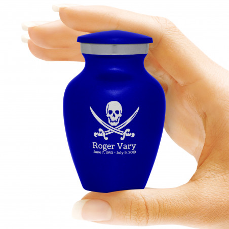 Pirate Skull Keepsake Urn - Midnight Blue