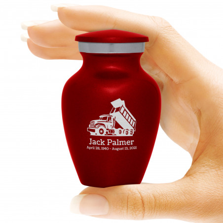 Dump Truck Keepsake Urn - Ruby Red
