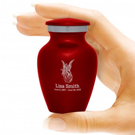 Angel Keepsake Urn - Ruby Red