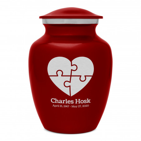Autism Puzzle Sharing Urn - Ruby Red Autism Puzzle Sharing Urn - Ruby Red