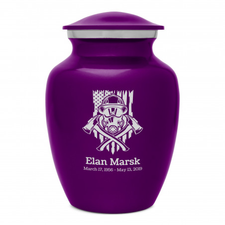 Patriotic Firefighter Sharing Urn - Purple Luster