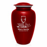 Wine Cremation Urn - Ruby Red