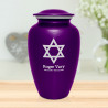 Star of David Cremation Urn - Purple Luster