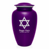 Star of David Cremation Urn - Purple Luster