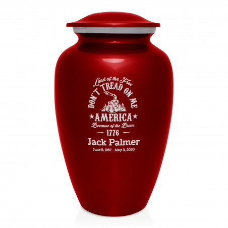 Don't Tread On Me Cremation Urn - Ruby Red