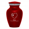 Keepsake Paw Prints On My Heart Pet Cremation Urn - Ruby Red Keepsake Paw Prints On My Heart Pet Cremation Urn - Ruby Red