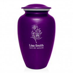 Rose Cremation Urn - Purple...