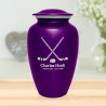 Hockey Sticks Cremation Urn - Purple Luster