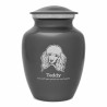 Small Poodle Dog Cremation Urn - Gunmetal Gray