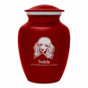 Small Poodle Dog Cremation Urn - Ruby Red