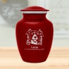 Small Border Collie Dog Cremation Urn - Ruby Red
