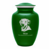 Large Yellow Lab Dog Cremation Urn - Shamrock Green