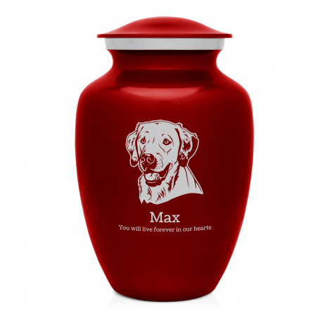 Large Yellow Lab Dog Cremation Urn - Ruby Red Large Yellow Lab Dog Cremation Urn - Ruby Red