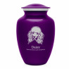 Large Poodle Dog Cremation Urn - Purple Luster