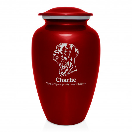Extra Large German Shorthaired Pointer Dog Cremation Urn - Ruby Red Extra Large German Shorthaired Pointer Dog Cremation Urn - Ruby Red