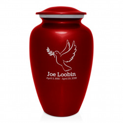 Peace Dove Cremation Urn - Ruby Red