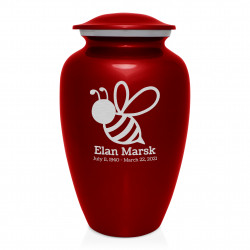 Bee Cremation Urn - Ruby Red