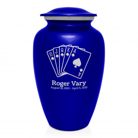 Playing Cards Cremation Urn - Midnight Blue