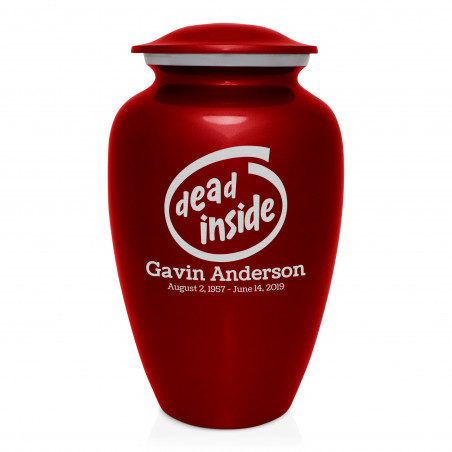 Dead Inside Cremation Urn - Ruby Red Dead Inside Cremation Urn - Ruby Red