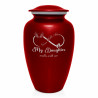 My Daughter Walks With Me Cremation Urn - Ruby Red