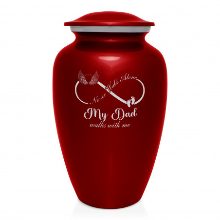 My Dad Walks With Me Cremation Urn - Ruby Red