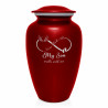 My Son Walks With Me Cremation Urn - Ruby Red