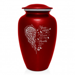 Your Wings Were Ready Cremation Urn - Ruby Red