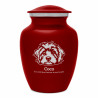Cavapoo Dog Cremation Urn - Ruby Red