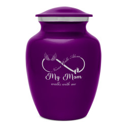 My Mom Walks With Me Sharing Urn - Purple Luster
