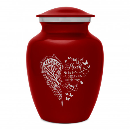 Heart Is In Heaven Sharing Urn - Ruby Red Heart Is In Heaven Sharing Urn - Ruby Red
