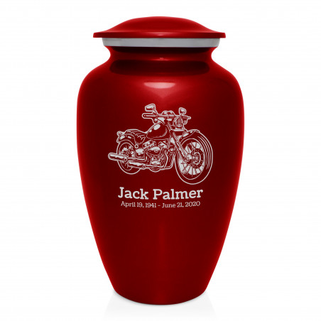 Motorcycle II Cremation Urn - Ruby Red