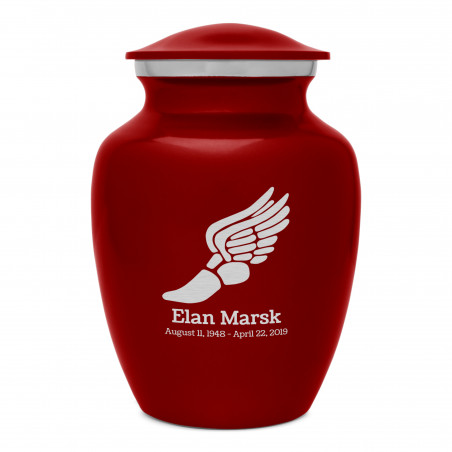 Winged Foot Running Sharing Urn - Ruby Red Winged Foot Running Sharing Urn - Ruby Red