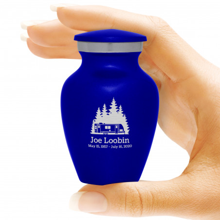 Travel Trailer Camper Keepsake Urn - Midnight Blue