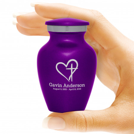 Love of Christ Keepsake Urn - Purple Luster