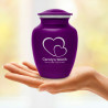 Loving Hearts Sharing Urn - Purple Luster