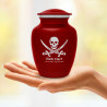 Pirate Skull Sharing Urn - Ruby Red