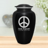 Peace Cremation Urn - Jet Black
