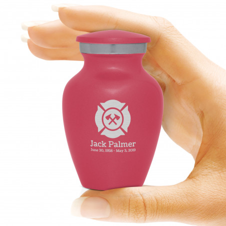 Firefighter Keepsake Urn - Rose Pink