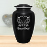 Angel Heart Cremation Urn - Jet Black