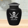 Pirate Skull Sharing Urn - Jet Black