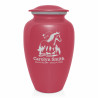 Horse Landscape Cremation Urn - Rose Pink